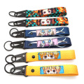 Wrist Strap Ribbon Keychain With Carabiner