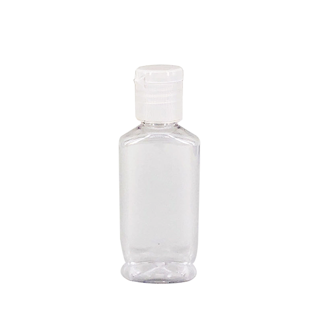 2oz 60ml botol PET oval plastik bening