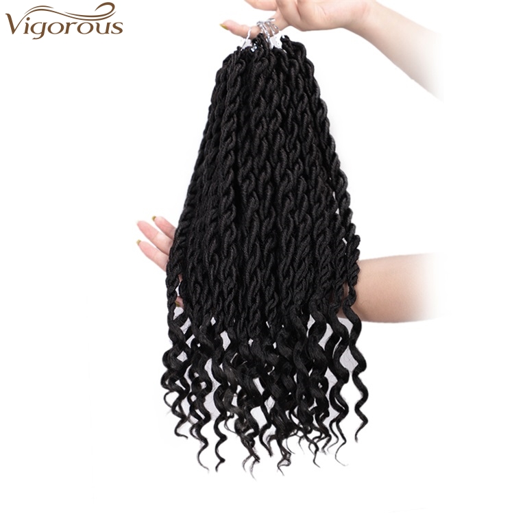 Vigorous High Temperature 14 Inch Crochet Hair Box Braids Curly Ends Ombre Synthetic Hair Extension For Black Women