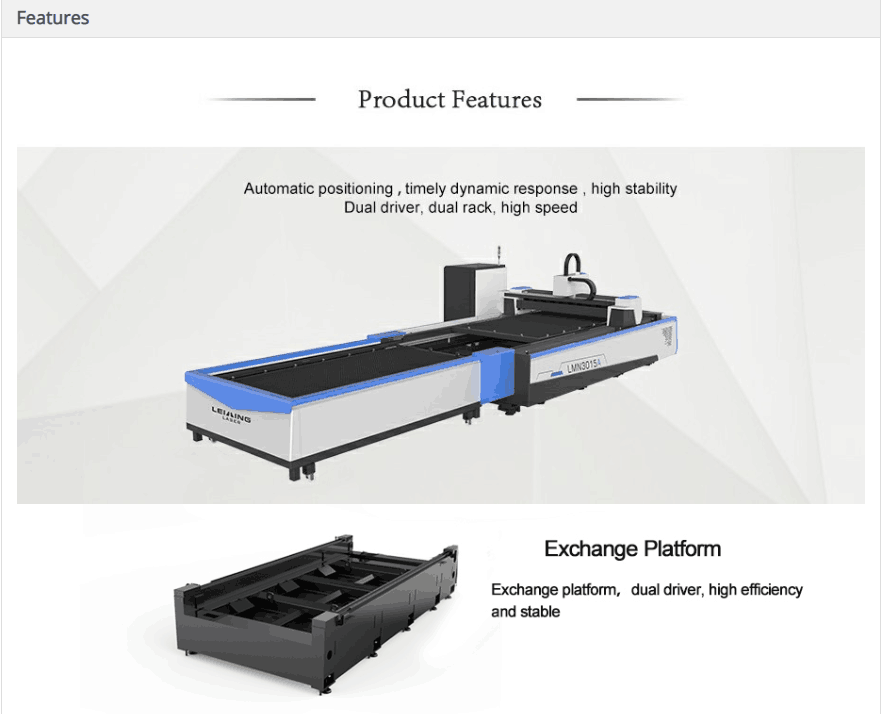 1000w 1500w 2000w 3300w 4000w Exchange table fiber laser metal cutter cutting machine for metal sheet LMN3015A