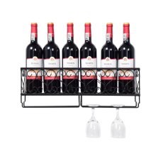 Wall Mounted Wine Bottle and Glass Holder - Top Seller Metal Stemware Hanger