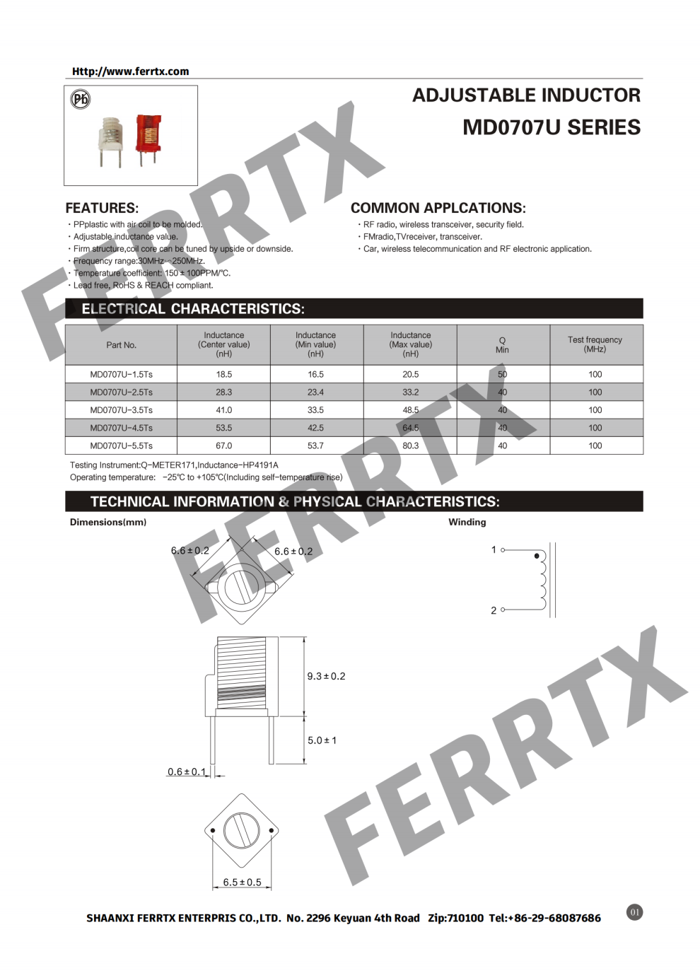 Bobinas inductoras de RF sintonizables Tunable RF Inductor Coils