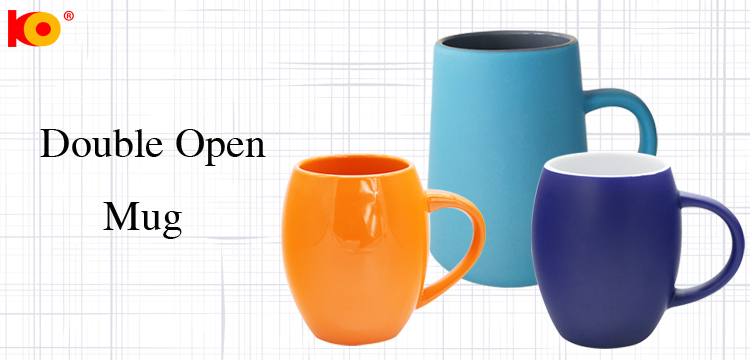 Low-cost Inner Black Outside Coated Ceramic Mug With Handle