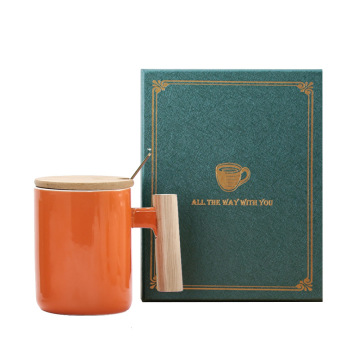 Best Selling Porcelain Mugs: Unique Ceramic Cups with Bamboo Lids and Spoons