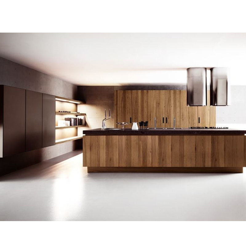 American Wood veneer imported Ready Made Modern Kitchen Cabinets From China