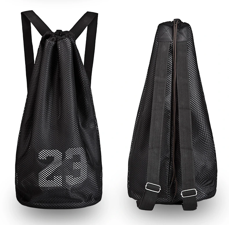 Durable Adjustable Drawstring Mesh Bag Soccer Ball Basketball Carrying Sport Backpack