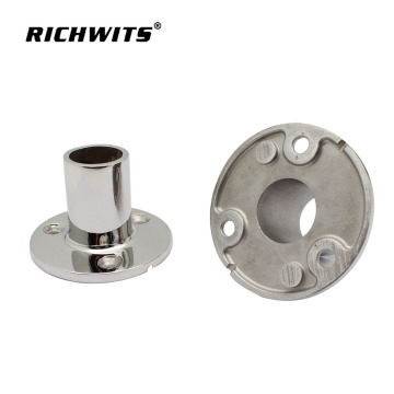 Stainless Steel 90 Degree Boat Deck Handrail Rail Fitting Pipe Round Base for 1" Tube