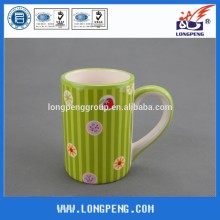 Unique Flower Designed Green Coffee Mug