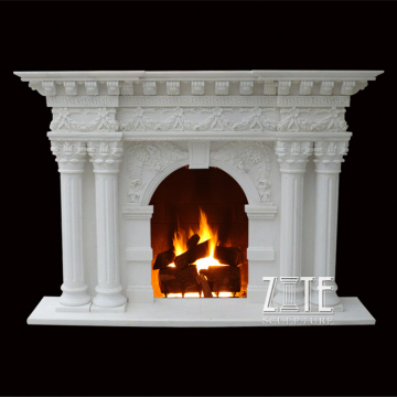 New Design Decorative white marble fireplaces