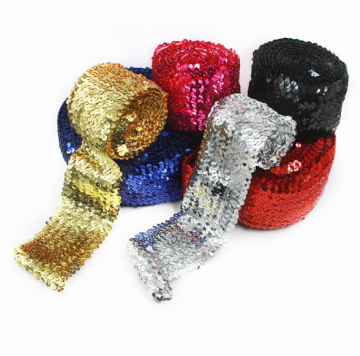 Elastic sequins tape 7.5CM
