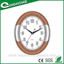 Upscale round quartz wooden wall clock