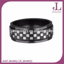 Engraved Black Plated Stainless Steel Ring Spinner Worry Ring