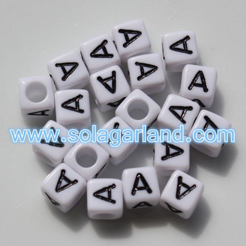 4x7mm Acryl Einzelalphabet Buchstabe Quadratische Würfelperlen AZ