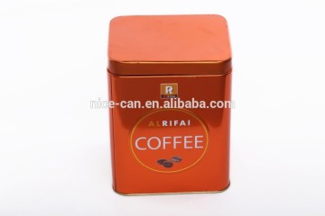 Hot sale rectangular customized coffee tin boxes, made of tinplate