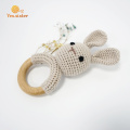 Anneau en bois doux Crochet Bunny Hochet Jouets de dentition