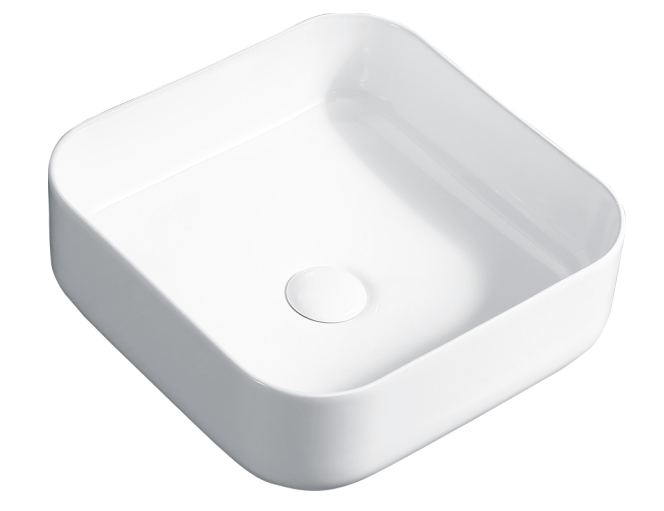 Square White Vessel Bathroom Sink