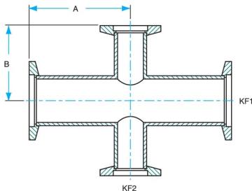 Stainless Steel KF NW Vacuum Reducing Crosses