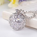 Forme de boule de chaîne de perles en métal avec strass pendentif colliers 2015