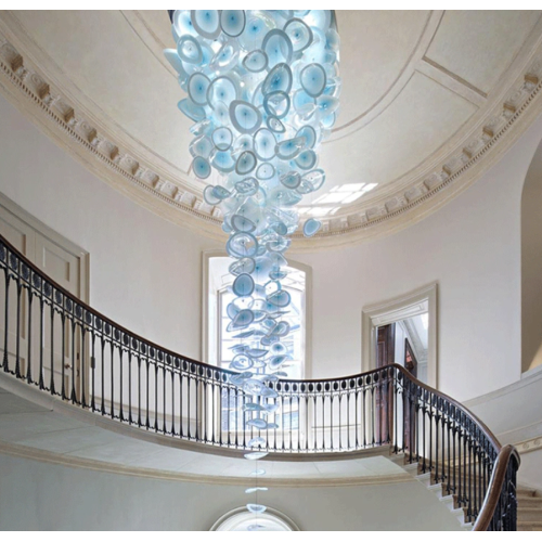 Lámparas de cristal de lobby de hotel personalizables