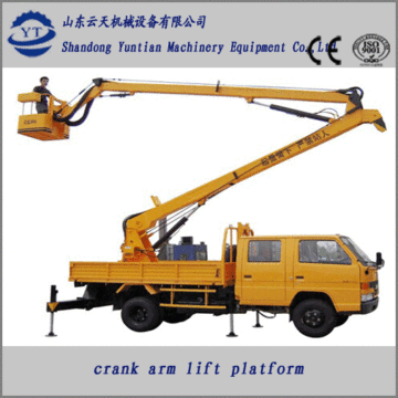 10MDiesel Engine &380v Electricty Double used multifunctional crank arm lift platform