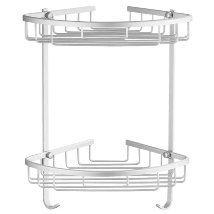 Bathroom hotel accessories Aluminum set two layer corner mounted shelves