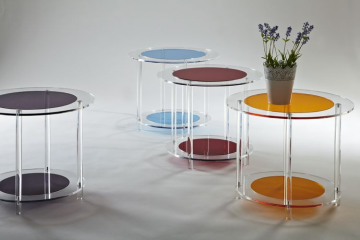 Colored Acrylic Round Side Table