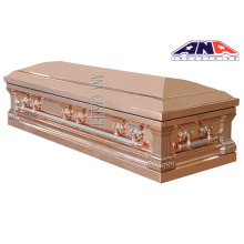 Chinese-Made US Style Luxury Solid Copper Funeral Casket