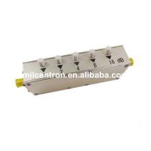high quality pushbutton rf adjustable step attenuator 2watt sma connectors