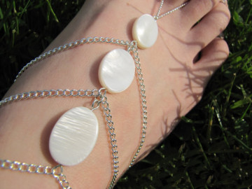 Elliptical Shell Toe Chain Footlet Fashion Models Multi Chain Anklet Ladies