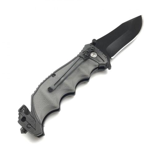 Rubber Grip Pocket Knife with Glass Breaker