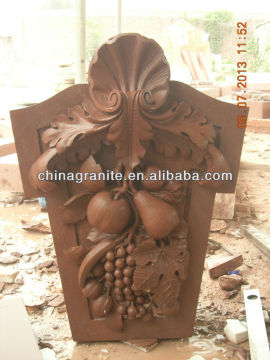 red sandstone carving