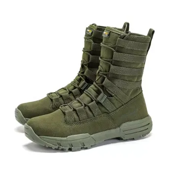 Black Tactical Snow Hiking Boots for Men - Outdoor Trekking Boots