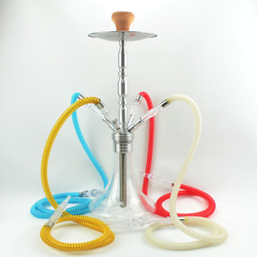 WOYU great quality glass 4 pipes hooka shisha transparent glass vase