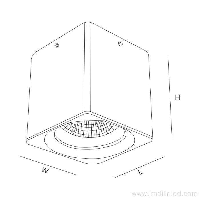 Square LED ceiling light for hotel