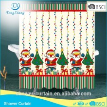 100% Polyester Fabric Christmas Shower Curtains