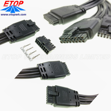 Molded Micro-fit Connectors to Splitter RJ45 Cable