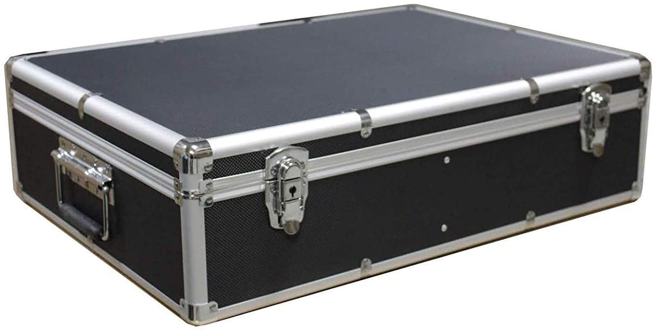 Black Aluminum Media Storage Case Mess-Free Holder Box with Sleeves no Hanger for 1000 CD DVD