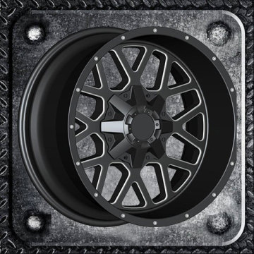 Black color milling window net spokes alloy wheels