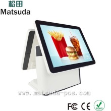 80% discount 15 inch capacitive touch screen pos system with AD screen