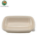 Bio Sugarcane Bagasse Container Lunch Box Plastic Lid