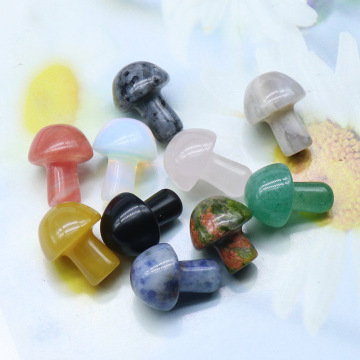 Mushroom Chakra 2cm Stones Natural Healing Crystals Agate Quartz Balancing Reiki Yoga Flower Pot Fish Tank Decoration