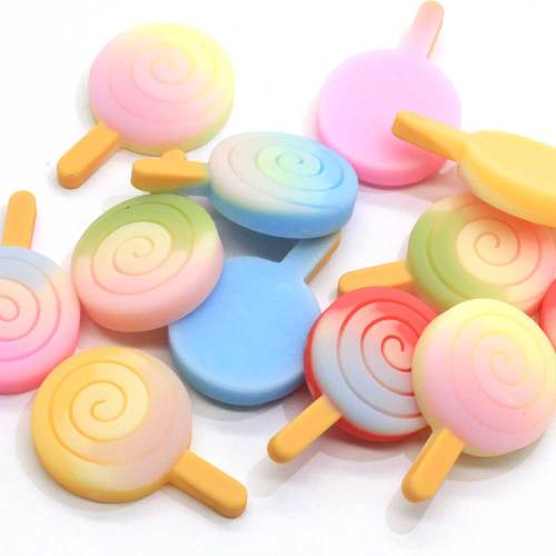 Kawaii Gradient Color Resin Popsicle Charm For Scrapbooking Decoration Crafts Hair Bow Center Earring Necklace Pendant