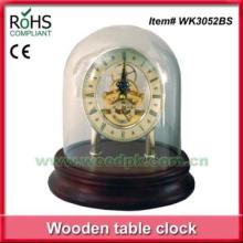 Glass mechanical craft wood table clock