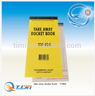 custom take away docket book for storage usage wholesale PRICE