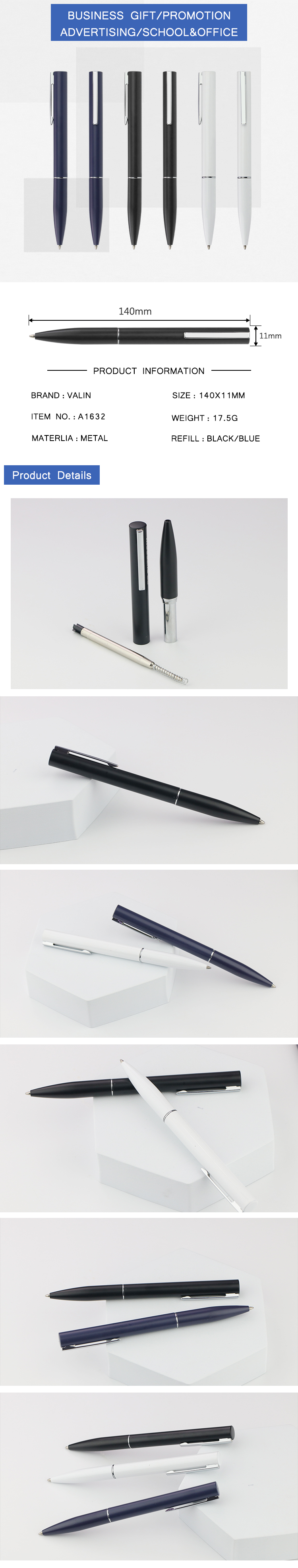 Promotional low price high quality business type metal twist pen for gift