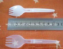 105mmx60mm Disposable Plastic Cutlery , White Pp Folding Sporks