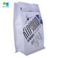 Empty clear white stand up food packaging pouches