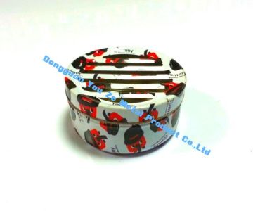 Painted Round Tin Ashtray Cigar Tin Box For Cigarette / Tobacco Smoking