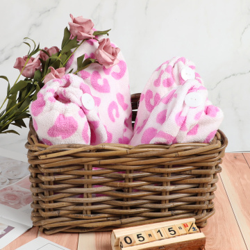 Leopard Printed Microfiber Hair Drying Cap