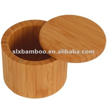 Bamboo Round Salt Box